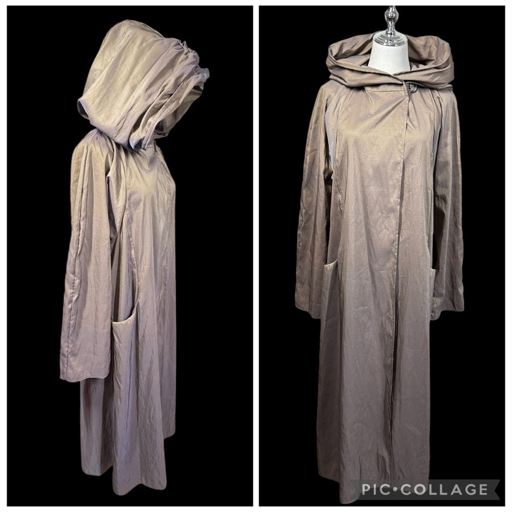 Green Iridescent Hooded Coat Size S Forest Fairy Goblincore Witch Wizard Cosplay